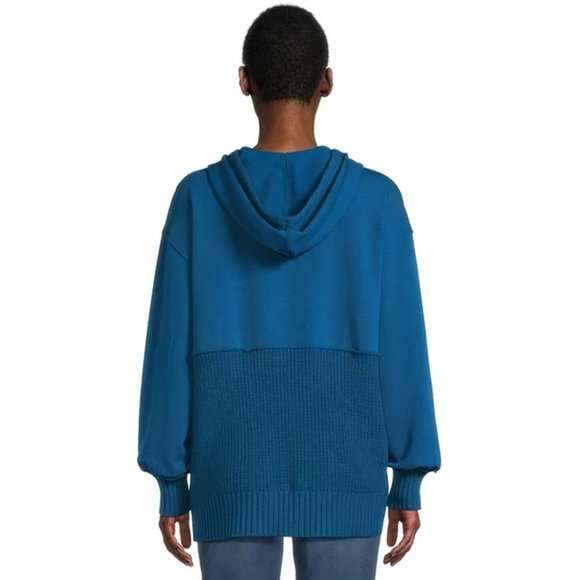 Time and True Women's Mixed Media Hoodie, Sizes XL NWL New - Picture 3 of 5